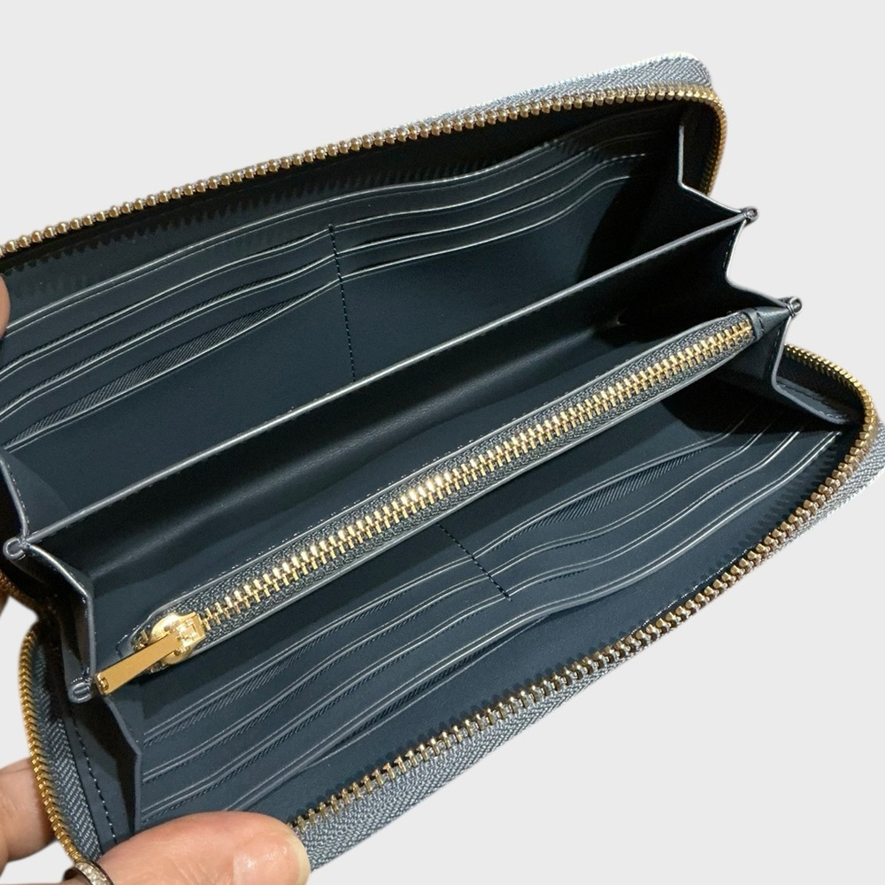 Coach Long Zip Around Wallet In Loved Denim - Picture 2 of 6